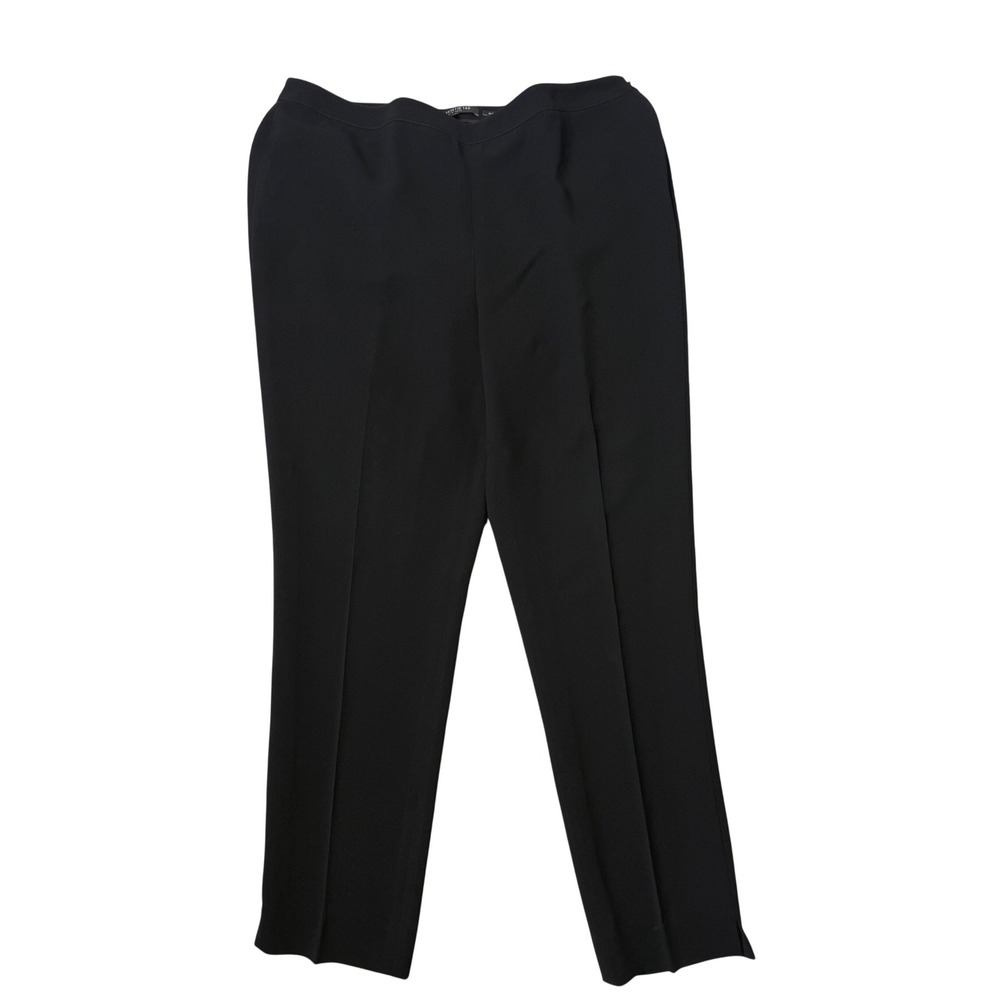 Lafayette 148 Crepe Bleecker Pants Size 12 Black Full Length Straight Leg Office